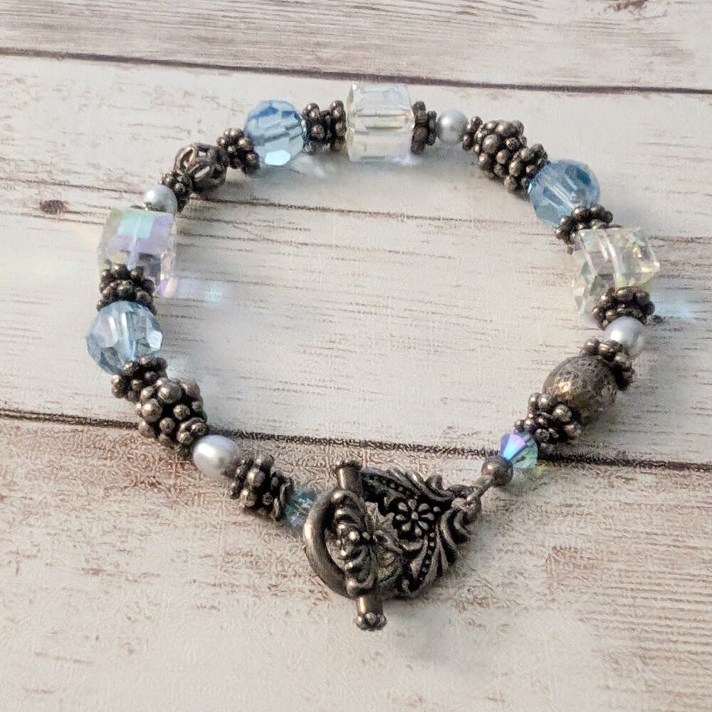 Blue & Dark Metal Bracelet